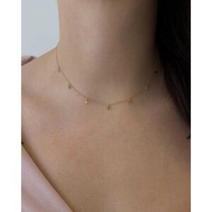 Alternative view of helge stuudio "Milena Rainbow Ahhaat Choker-kee" kaelakee