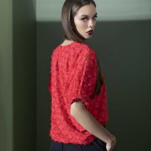 Alternative view of Raili Nõlvak Varrukas kummiga Punane pluus