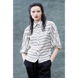 Raili Nõlvak Volditud rinnaga Triibuline pluus