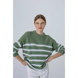 Robi Agnes "ARIELLE Green / white" džemper