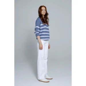 Alternative view of Robi Agnes "ARIELLE Light blue / white" džemper