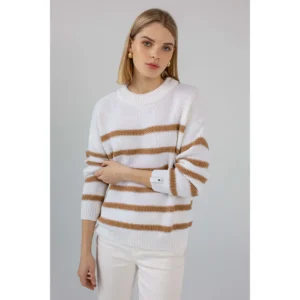 Robi Agnes "ARIELLE White / camel" džemper