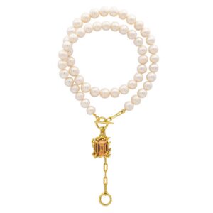 NRTN "ĀLOKA PEARL WITH CHAMPAGNE GEM GOLD" kaelakee