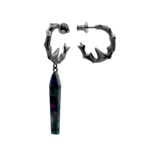NRTN "CHIKHAI ASYMMETRICAL HOOP DARK COSMIC DROP BLACK" kõrvarõngad