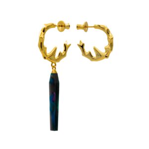 NRTN "CHIKHAI ASYMMETRICAL HOOP DARK COSMIC DROP GOLD" kõrvarõngad