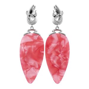 NRTN "CHÖNYI EARRINGS CORAL PEARLY DROP RHODIUM" kõrvarõngad