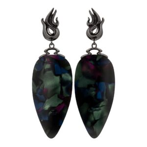 NRTN "CHÖNYI EARRINGS DARK COSMIC DROP BLACK VERMEIL" kõrvarõngad