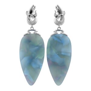 NRTN "CHÖNYI EARRINGS SEAFOAM BLUE DROP RHODIUM" kõrvarõngad