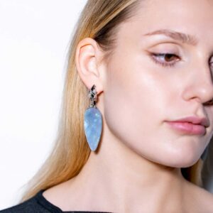 Alternative view of NRTN "CHÖNYI EARRINGS SEAFOAM BLUE DROP RHODIUM" kõrvarõngad