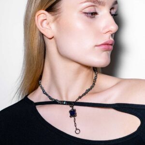 Alternative view of NRTN "DRAVEN BLACK PEARL WITH MIDNIGHT BLUE GEM" kaelakee