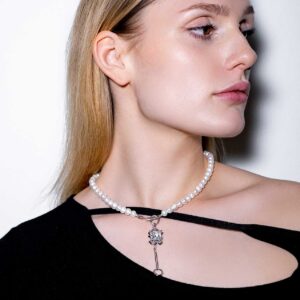 Alternative view of NRTN "KYENAY PEARL WITH CLEAR GEM" kaelakee