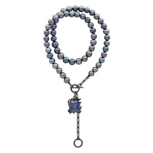 NRTN "ORPHEUS BLACK PEARL WITH MIDNIGHT BLUE GEM" kaelakee