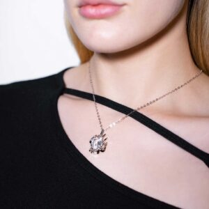 Alternative view of NRTN "SIDPA CLEAR GEM RHODIUM" kaelakee