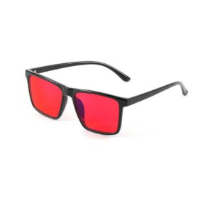 Sininevalgus "Square Red Lens must" prillid