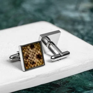 Eherüs "Kandilised Mustade täppidega kollane nahk" mansetinööbid