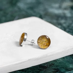 Eherüs "Nööp Kollane nahk" kõrvarõngad