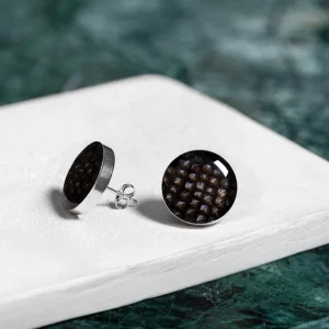 Eherüs "Nööp Tume nahk" kõrvarõngad