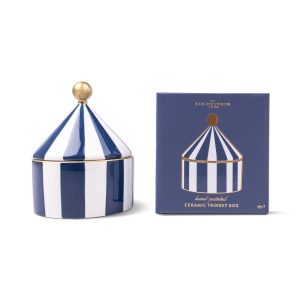 Designworks Ink "Ceramic Trinket Box Navy Stripe" keraamiline ehtelaegas