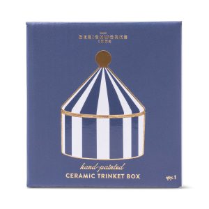 Alternative view of Designworks Ink "Ceramic Trinket Box Navy Stripe" keraamiline ehtelaegas