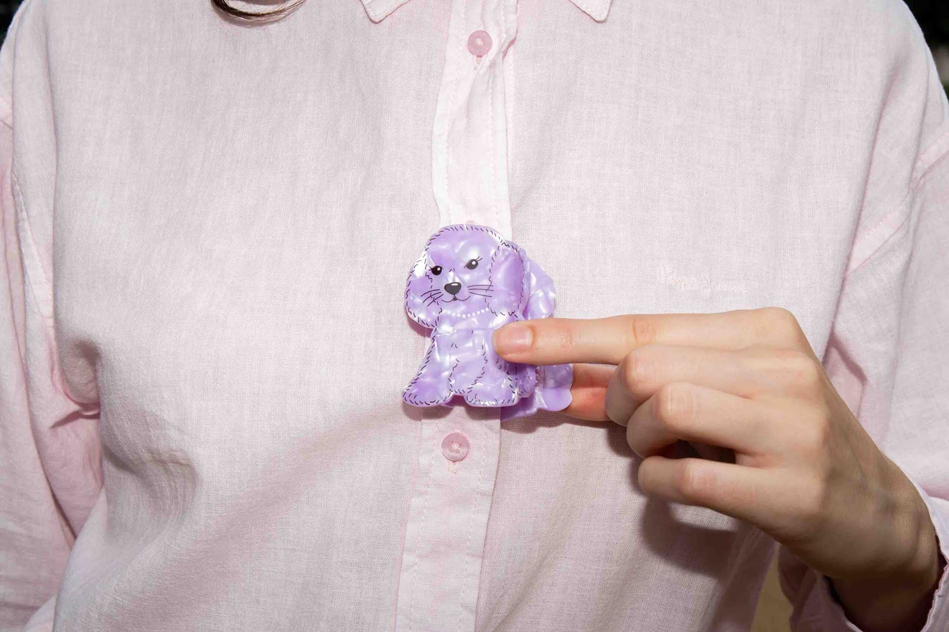Eat My Socks "Purple Dog" juukseklamber - Image 3