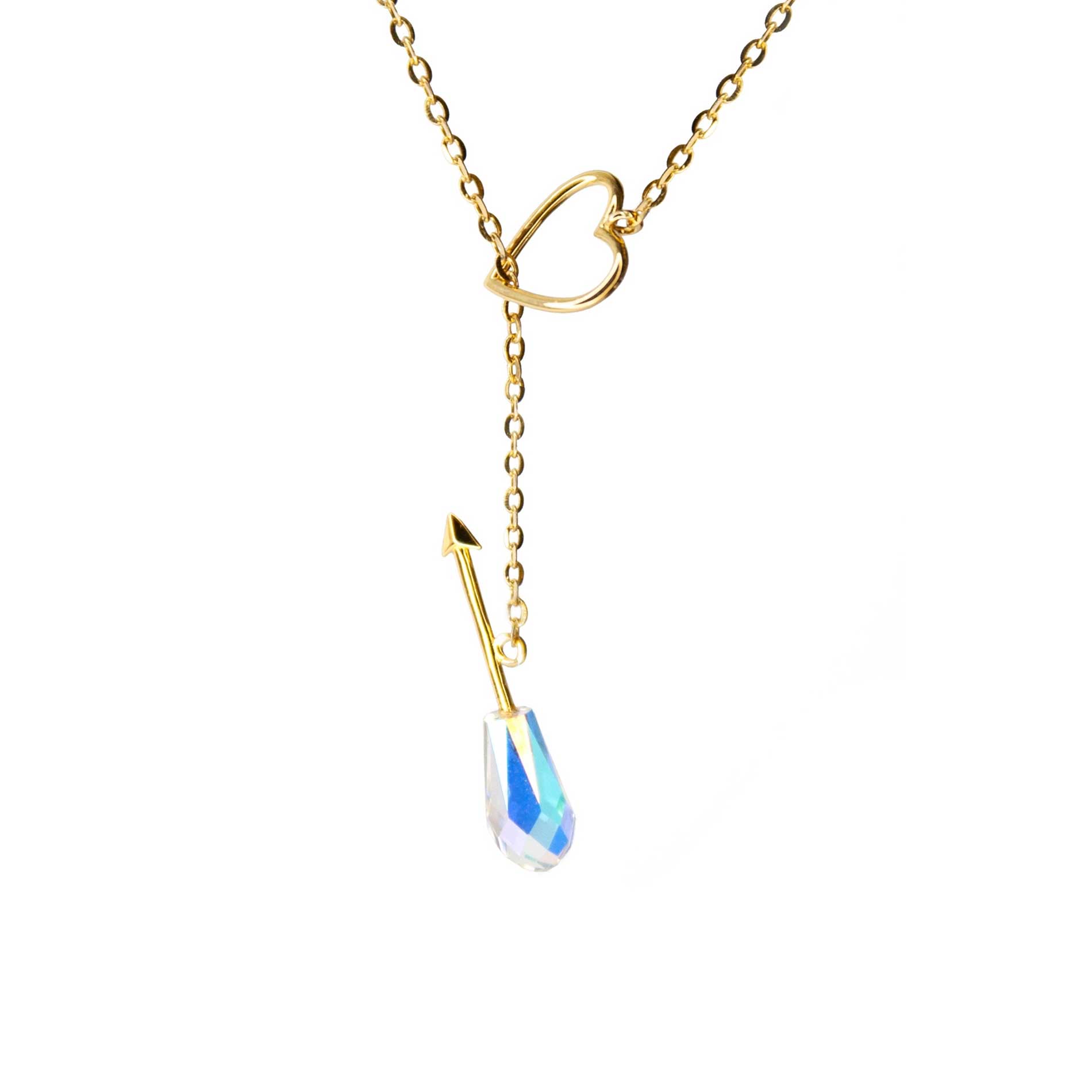 Tanel Veenre "Aurora Crystal Heart & Arrow hõbedast" kaelakee