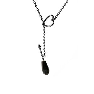 Tanel Veenre "Black Crystal Heart & Arrow hõbedast" kaelakee