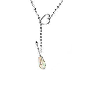 Tanel Veenre "Clear Crystal Heart & Arrow hõbedast" kaelakee