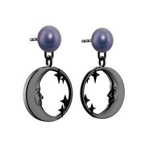 Alternative view of Tanel Veenre "Dark Moon & Stars Pearl" kõrvarõngad