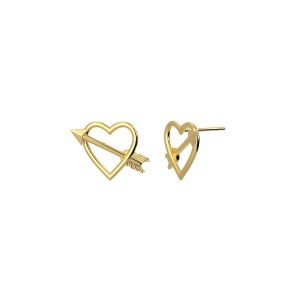 Alternative view of Tanel Veenre "Gold Heart & Arrow hõbedast" kõrvarõngad