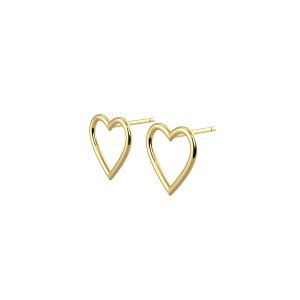 Alternative view of Tanel Veenre "Gold Heart hõbedast" kõrvarõngad
