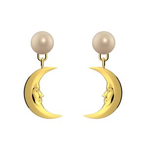 Tanel Veenre "Gold Moon Pearl" kõrvarõngad