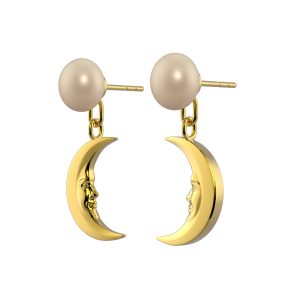 Alternative view of Tanel Veenre "Gold Moon Pearl" kõrvarõngad