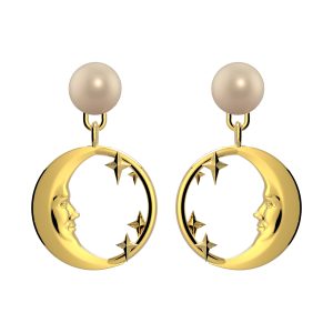 Tanel Veenre "Gold Moon & Stars Pearl" kõrvarõngad