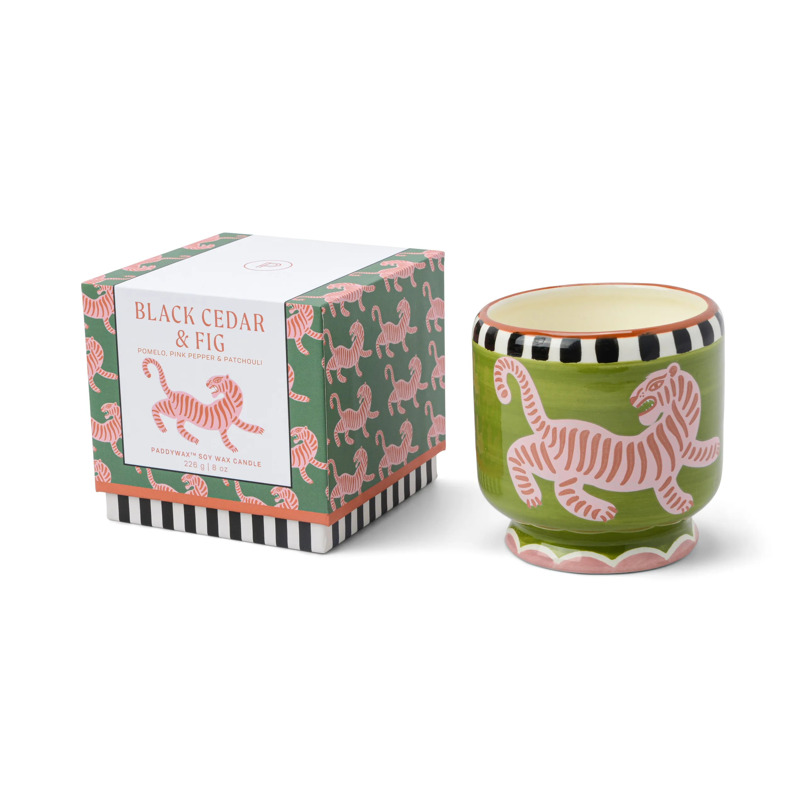 Paddywax "Adopo Moon Phases Ceramic Candle Black Cedar & Fig" lõhnaküünal