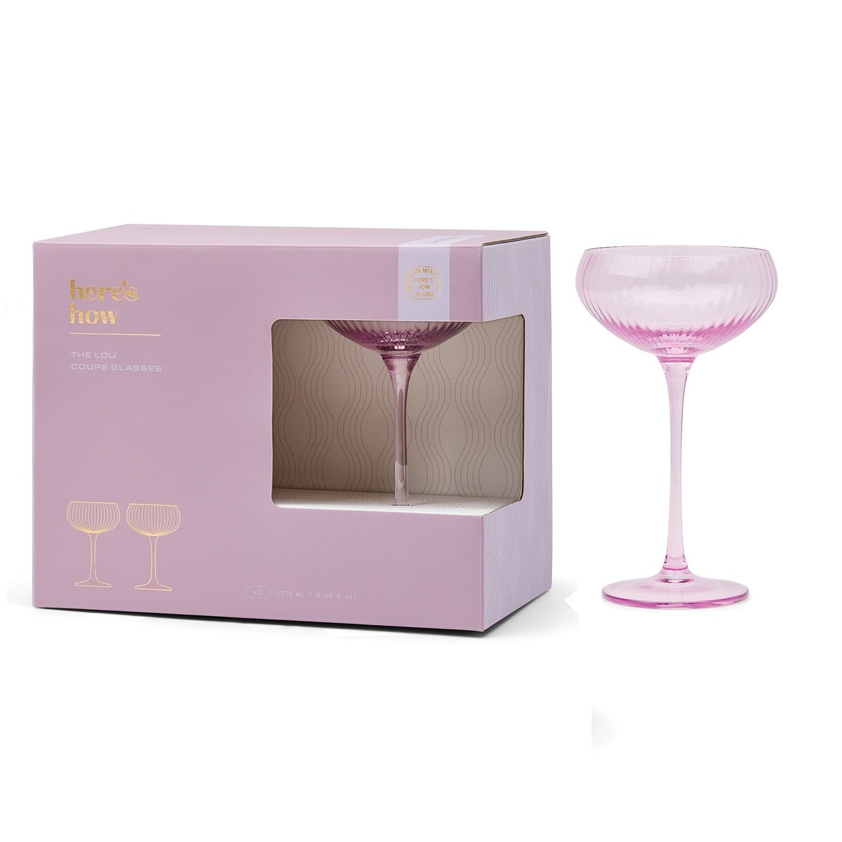here's how "The Lou Coupe Glass Lilac" kokteiliklaasid