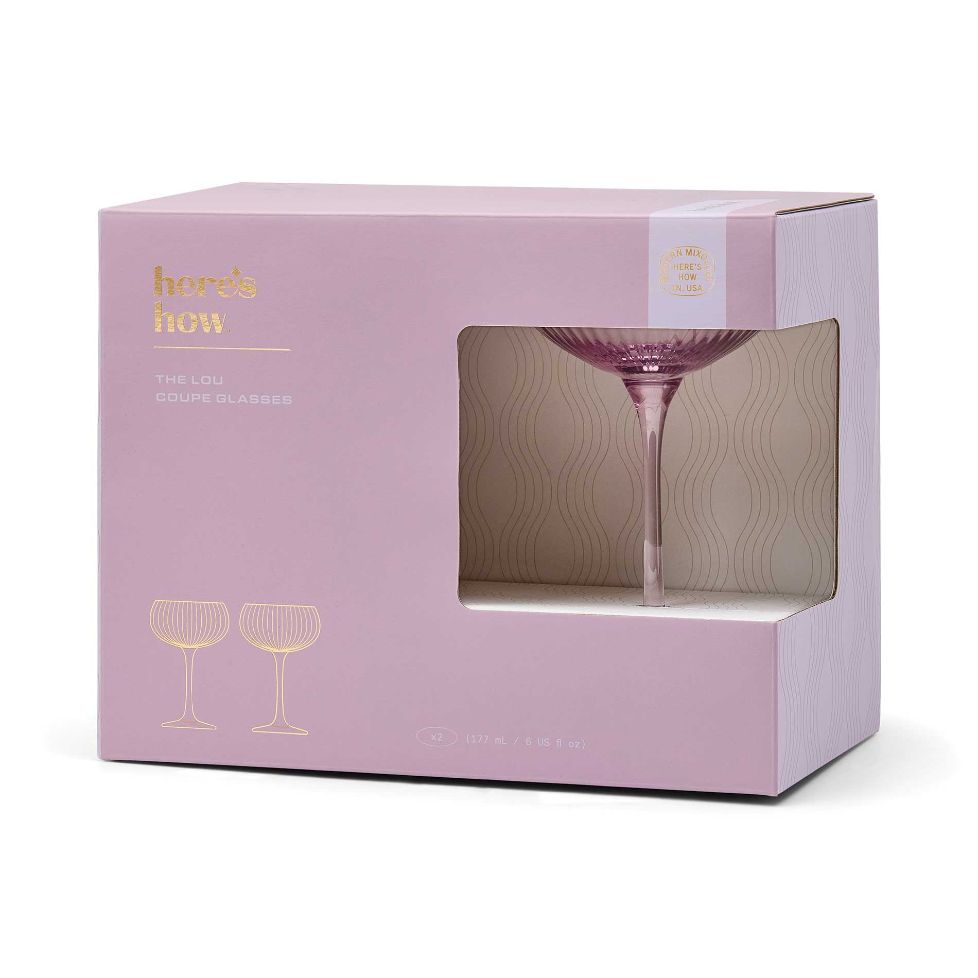 here's how "The Lou Coupe Glass Lilac" kokteiliklaasid - Pilt 3