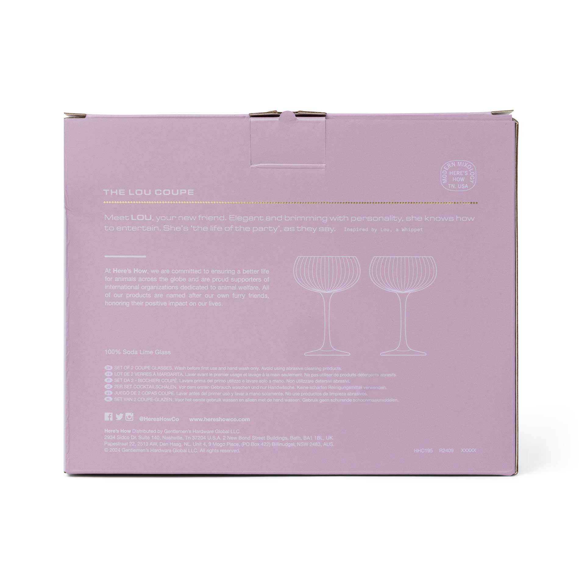 here's how "The Lou Coupe Glass Lilac" kokteiliklaasid - Pilt 4