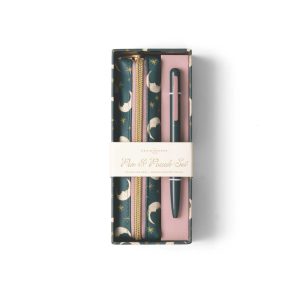 Designworks Ink "Pen & Pouch Set - Teal Moon" pinal ja pastakas