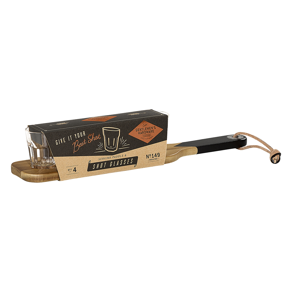 Gentlemen’s Hardware "Serving Paddle & Shot Glasses" Shotiklaasid serveerimisalusega - Pilt 2