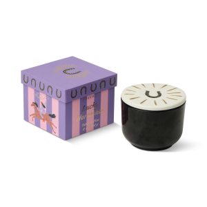 Alternative view of Paddywax "Black Glass Candle with Horseshoe Lid - Tabac & Pine" lõhnaküünal