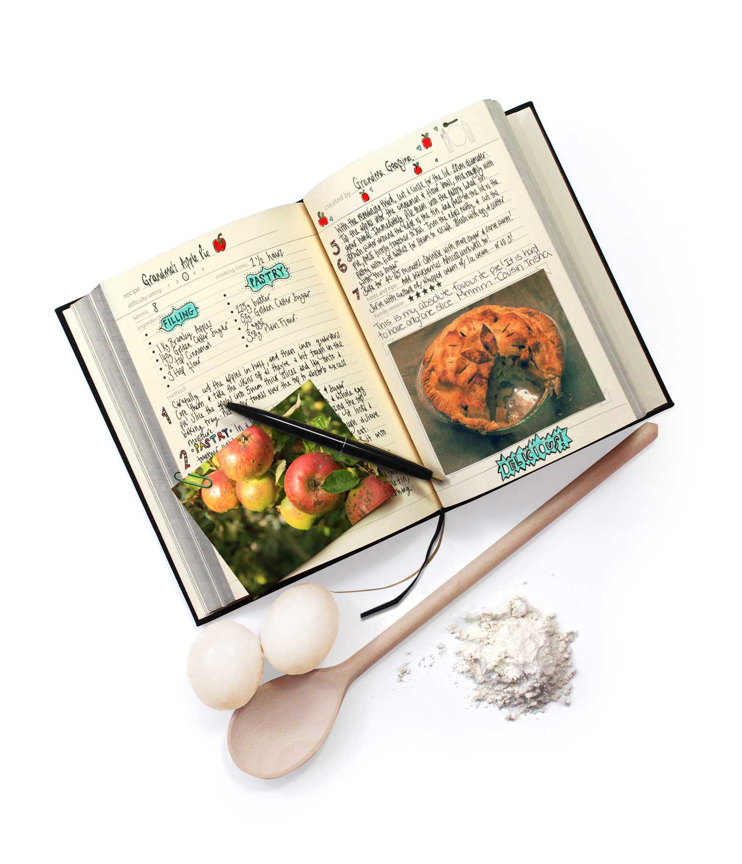 Suck UK "MY FAMILY COOK BOOK BLACK" kokaraamat - Pilt 3